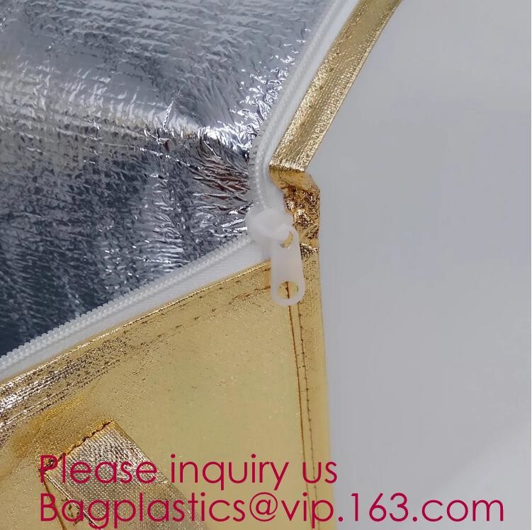 Insulated Thermal Non Woven Aluminum Foil Cooler Bag For Frozen Food,Reusable Insulated Aluminum Foil Thermal Lunch Cool