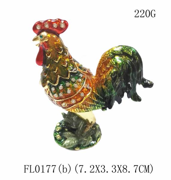 Buy cheap Decorative Alloy Rooster Jewelry Boxes High quality rooster shape jewelry box from wholesalers