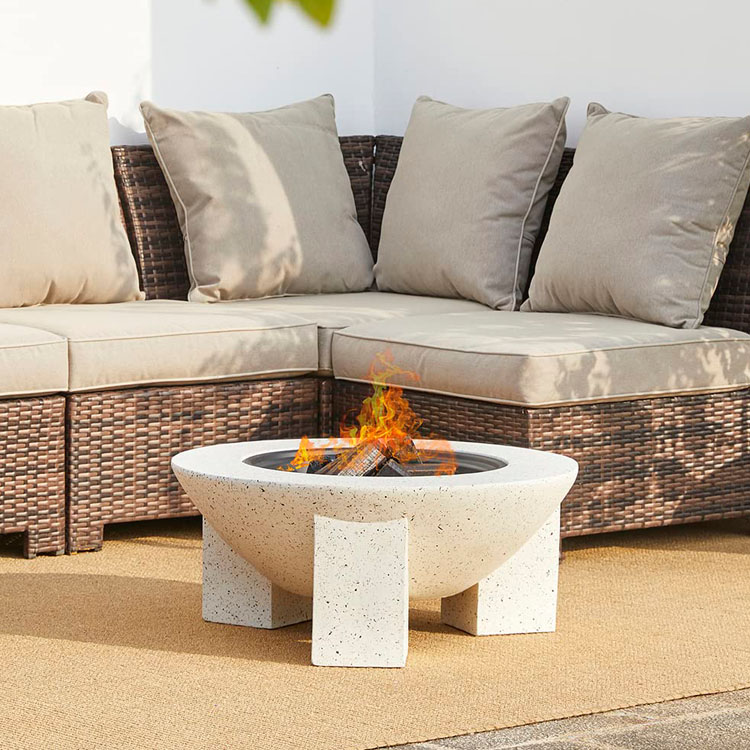 Outdoor Product 3 in 1 Round Wood Burning Firepit Charcoal BBQ Grill Table for Bonfire Party
