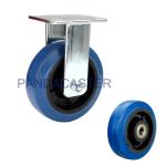 Blue Super Elastic Rubber Wheels , 6 Inch Heavy Duty Rubber Casters