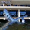 Buy cheap Large Outdoor Metal Art Abstract Marine Animals LED Lights Whale Stainless Steel Sculpture from wholesalers