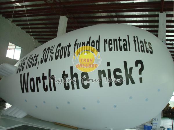 Buy cheap White Inflatable Giant Advertising Balloons blimps with Full digital printing for parties from wholesalers