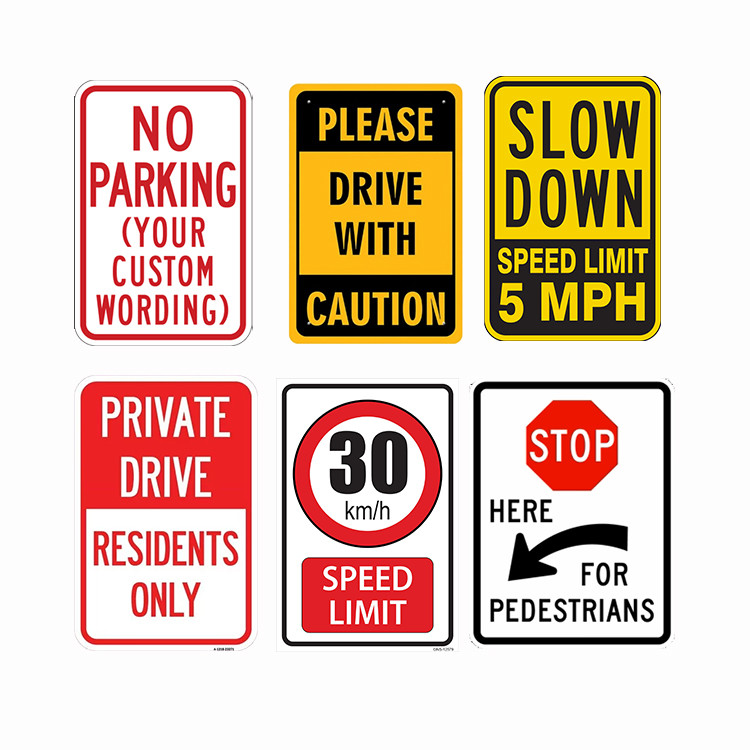 Custom Size Shape Aluminum Reflective Traffic Road Signs 1mm 2mm 3mm Thickness