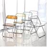 Buy cheap Metal Steel Frame Clear Acrylic Folding Chairs for Wedding Banquet Restaurant Garden from wholesalers