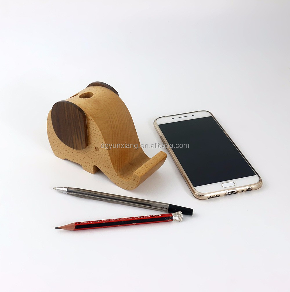 Decorative wooden animal cell phone holder stand