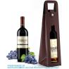 Buy cheap Leather Wine Gift Bag 16.1x3.5x3.5 In, Wine Gift Tote Bag, Reusable Clasp Gift Wine Bag, Portable Wine Protector from wholesalers