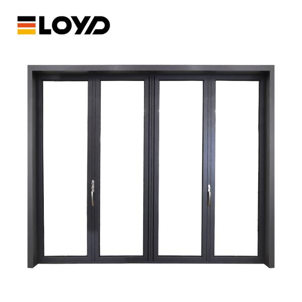 Hurricane Proof Medium Narrow Aluminum Folding Patio glass Doors For Houses