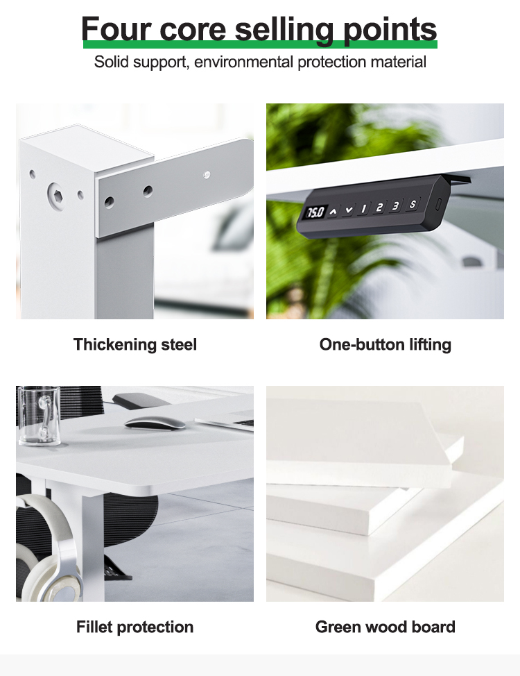 Home Office Electronic Dual Motor Sit Stand Desk with Metal Frame and Height Control