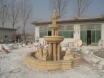 Large White Marble Stone Water Fountain with Horse Statue
