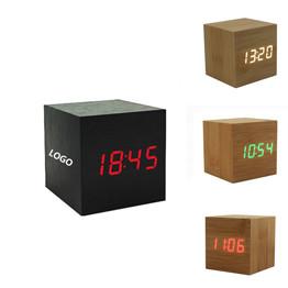 Buy cheap Promotional Electronic wooden led alarm clock wood logo customized from wholesalers