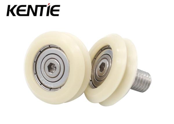 Aluminium Guide Rail V Shape Nylon Rollers With Bearings Size M10 / 26.3x30