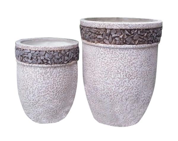 Buy cheap Contemporary Round Cement Garden Planters Cement Flower Pots For Courtyard / House from wholesalers