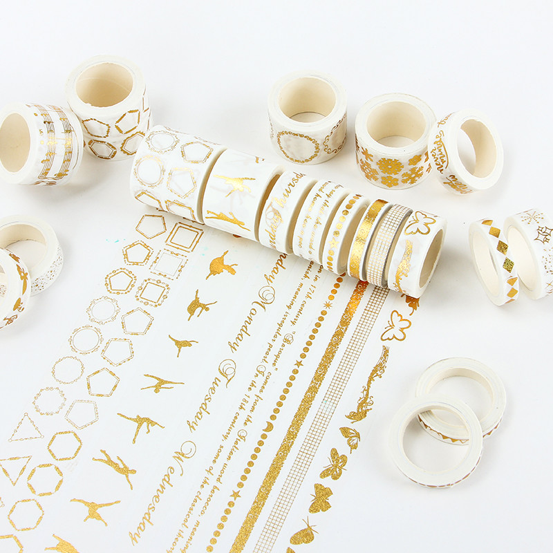 Hot sale custom printed decorative washi tape gold foil washi tape