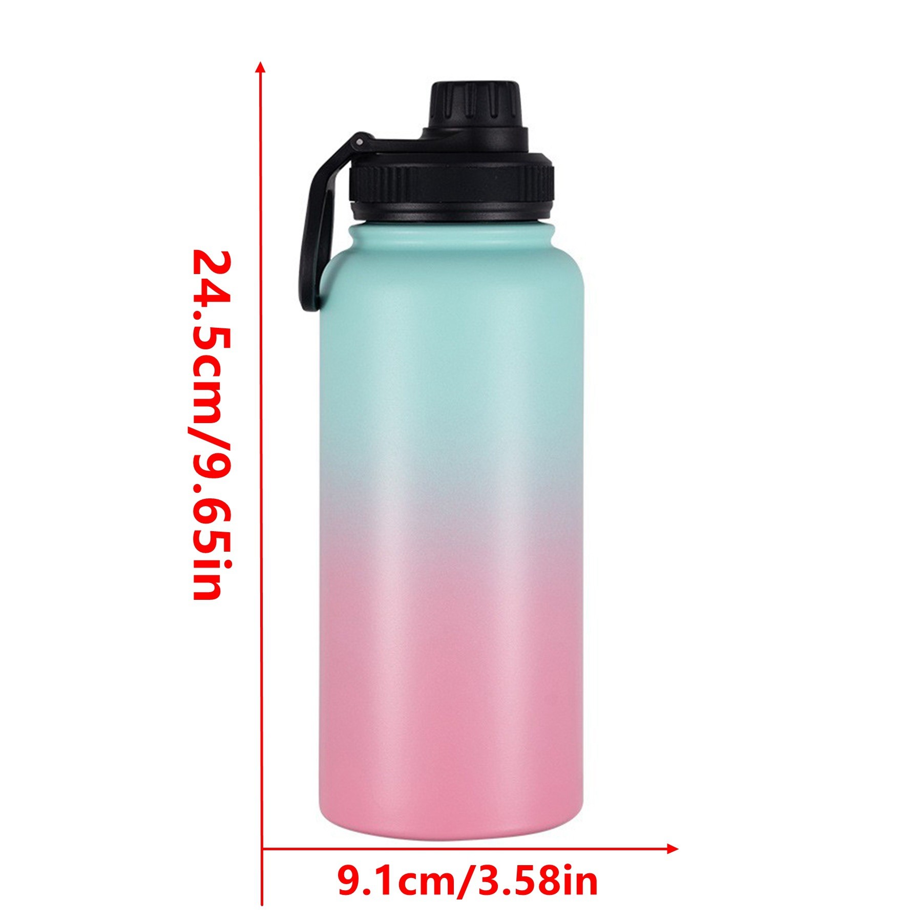 32oz Space Cup With Mobile Phone Magnetic Suction Cover, Stainless Steel Vacuum Wide Mouth Insulated Cup, Large Capacity