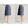 Buy cheap CF Buttons Ladies Dress Skirt Contrast Stripe Denim 100% Cotton Mid Length from wholesalers
