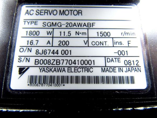 Buy cheap YASKAWA electrical SGMG-20AWABF AC servo motor Brand-New fidelity from wholesalers