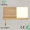 Buy cheap Oak wood wall lamp with hand blown white glass shade E27 40Wx1 CE/ROHS Made in China from wholesalers