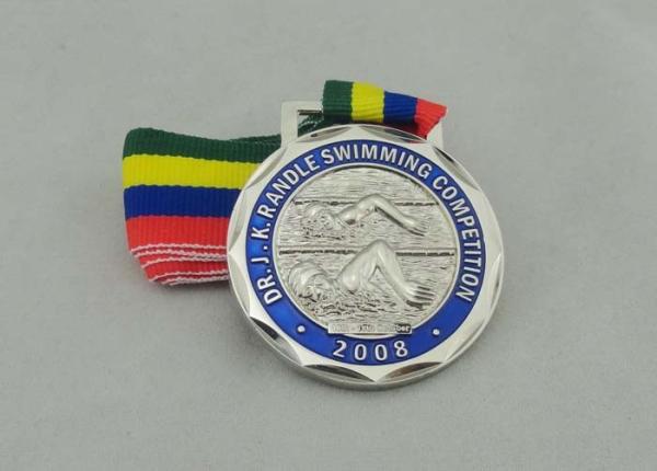 Quality Antique Brass Plating Ribbon Medals Die Casting , Iron Man Medal for sale