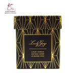 Black Silk Ribbon 157gsm Coated Paper Candle Packaging Box With Lid