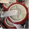 Buy cheap 8 Inch FLat Tread PU Wheel Red Polyurethane Swivel Plate Trolley Wheels For Industrial Carts from wholesalers