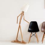 Nordic Wood Fabric Stand Light For Living Room Bedroom Study Art Deco Living