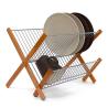 Buy cheap Cross Style Wooden Plate Display Rack , Bamboo Stainless Steel Dish Drying Rack from wholesalers