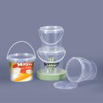 Food Grade Transparent Plastic Storage Bucket For Water/Milk/Food with