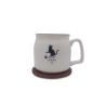Buy cheap Brown Drink Coasters Set PU Leather Round Glass Coasters Debossed Logo from wholesalers