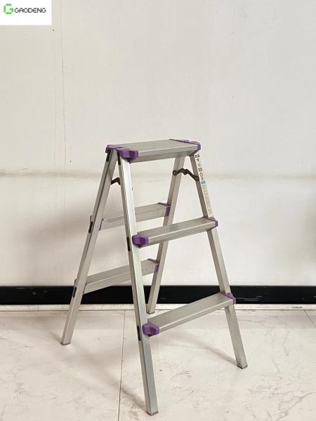 Buy cheap Folding Three Step Aluminum Ladder Silver 100KG 2.6 Foot from wholesalers
