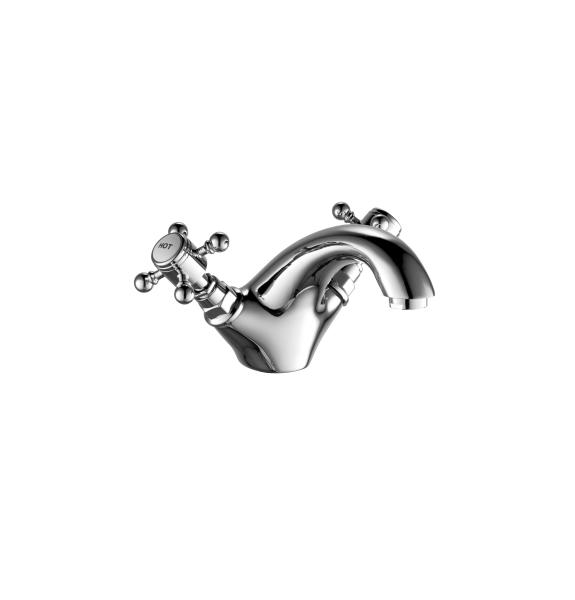 Buy cheap Double Handle Basin Mixer Faucet Brushed Bathroom Basin Mixer Taps from wholesalers