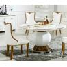 Buy cheap luxury dining room 8 persons round marble table with Lazy Susan furniture from wholesalers