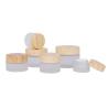 Buy cheap Skin Care Custom Cosmetic Jars Packaging White Forsted With Bamboo Lid from wholesalers