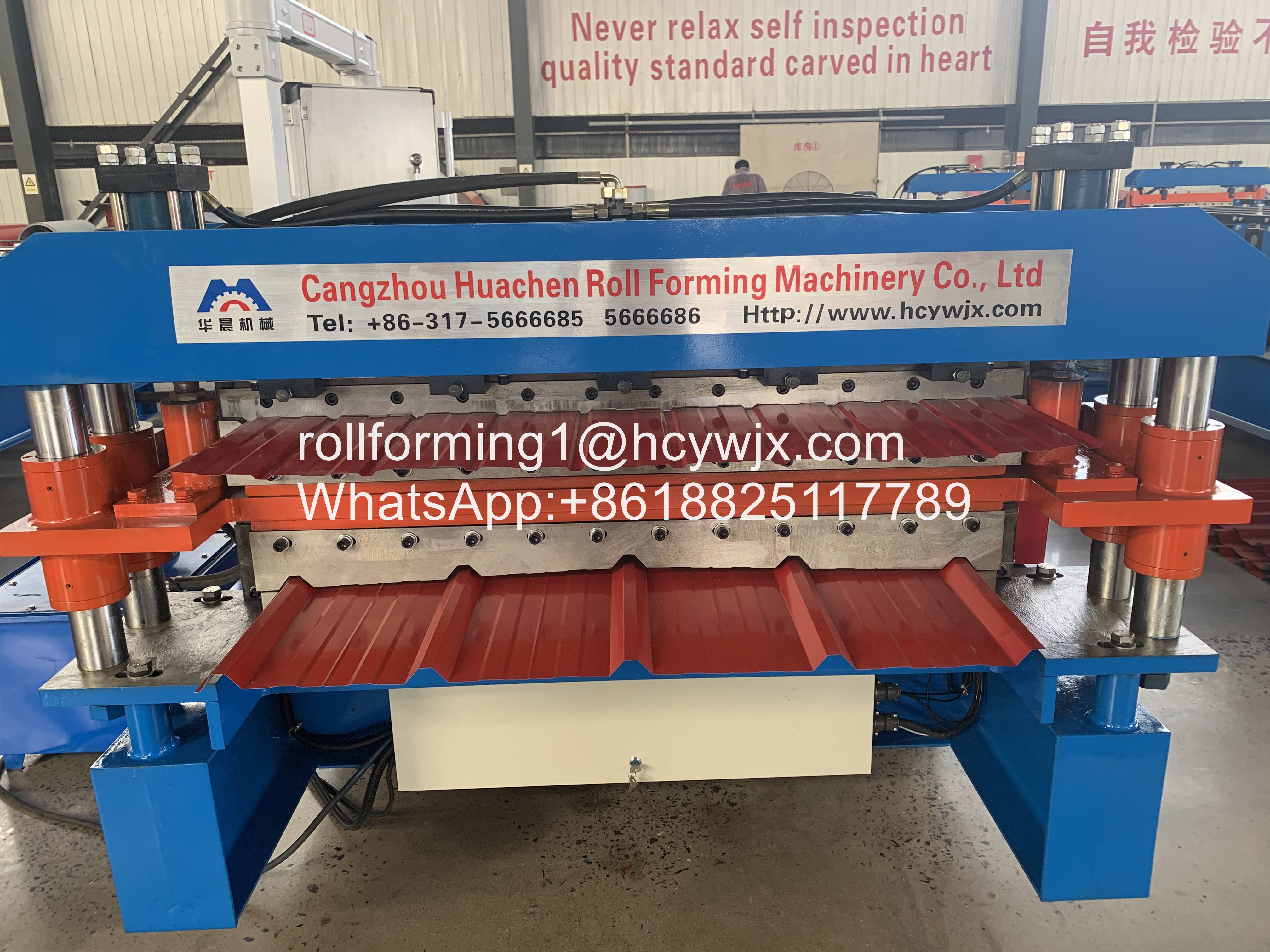 Aluminum Roofing Sheet Roll Forming Machine Double Layer Metal Tile Making Machine