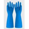 Buy cheap 33CM Industrial Nitrile Gloves Solvent Resistant 15 Mil Blue Household Task Use from wholesalers