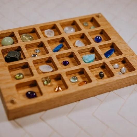 Buy cheap wooden jewelry Tray Gem Stone Tray Crystal Tray jewelry organizer Ring from wholesalers