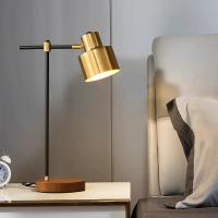 Buy cheap Modern Wooden Base Gold Touch Table Lamp With Wireless Charging product