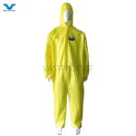 Yellow Chemical Disposable Coveralls Industrial Safety For Industrial Hazards
