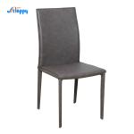 PU Leather Grey Leather Dining Chairs Long Lasting With Iron Frame Dc-7511