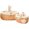 Buy cheap Handmade Natural Willow Wicker Picnic Basket Cheap Lunch Bags Hot sale products Outdoor Lunch Basket from wholesalers