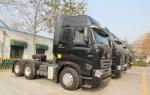 Black Color Used Tractor Trucks HOWO 6 X 4 Truck Tractor 420 Hp Manual