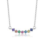 45.5cm 0.07oz Sterling Silver Necklace Chains 5A Cubic Zirconia Mens Necklace