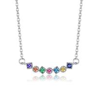 Buy cheap 45.5cm 0.07oz Sterling Silver Necklace Chains 5A Cubic Zirconia Mens Necklace product