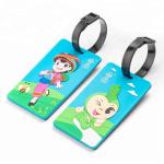 Brightly Colored 2D Flat Logo Design Soft PVC Premium Luggage Tags, PVC Travel