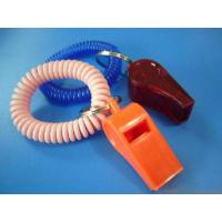 Buy cheap Promotional Plastic Whistle in Red Color w/Wrist Coil Band product
