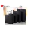 Buy cheap Custom Logo High Quality Small Middle Large Size metal buttom Flat paper rope handle Black Paper Bags from wholesalers