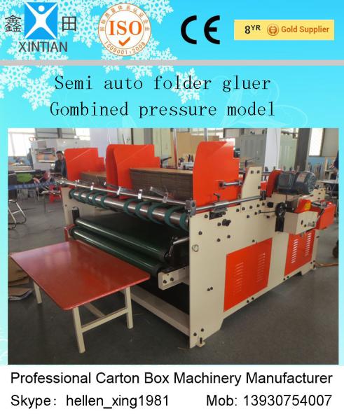 Quality Semi-Auto Folder Gluer Carton Packing Machine , High Efficiency for sale