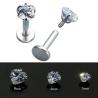 Buy cheap Surgical Steel Prong Set Zircon Ear Helix Tragus Lip Stud Cartilage Earring Labret Monroe Ring Body Jewelry Retainer from wholesalers
