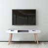 Buy cheap White Two Drawers NC Painting Solid Wood Coffee Tables from wholesalers