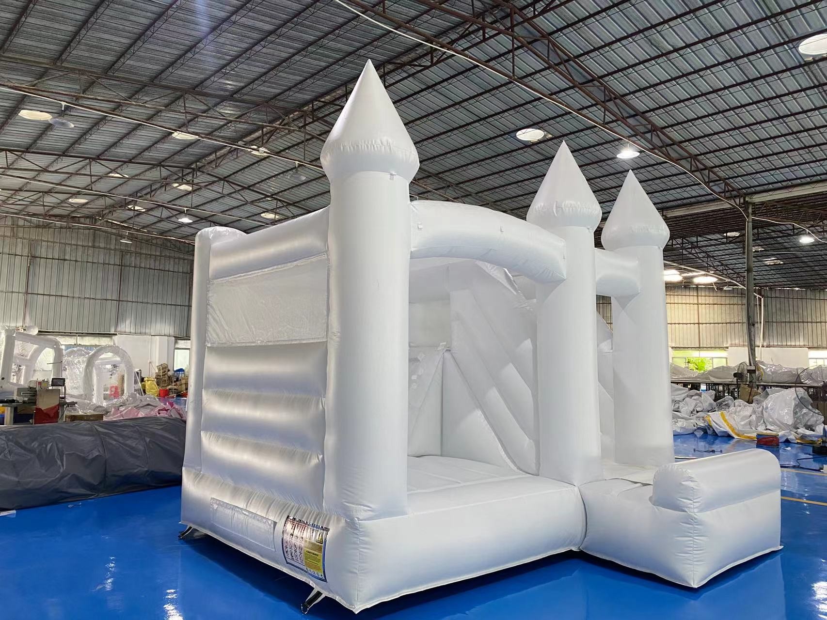 Jumping Castle Inflatable Bounce House White Bouncy Castle With Slide for Outdoor Kids