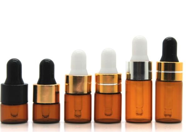 Buy cheap Round Dropper 1ml Cosmetic Glass Bottles With Glass Pipette For Essential Oil from wholesalers